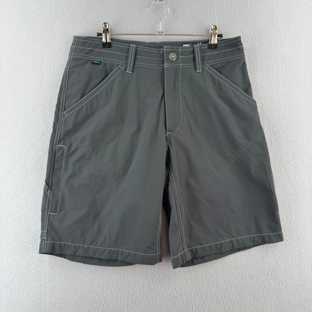 Kuhl Renegade Shorts Mens 32 (Fits 30x10) Gray Nylon Stretch Hiking Cargo